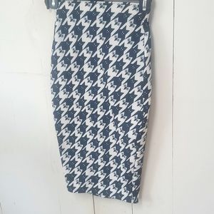 Blackmilk Houndstooth Owl Bat Pencil Skirt